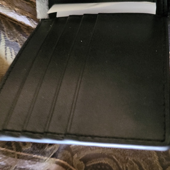 Michael kors men's black leather wallet 4 cc change and slip for bills gorgeous - Picture 3 of 6